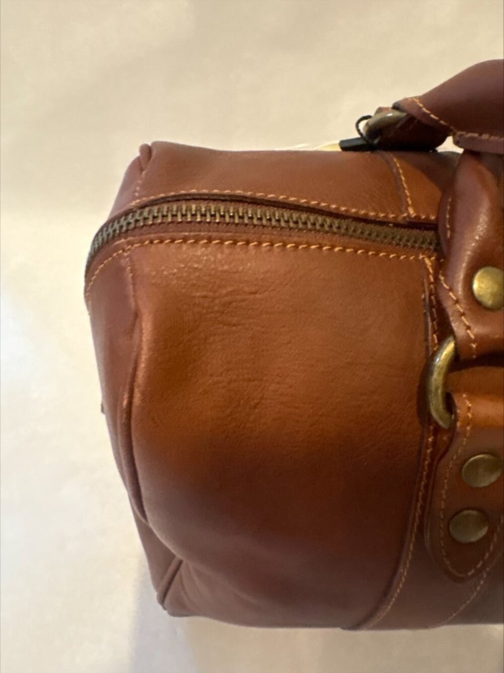 NWT I Medici Firenze Tuscan Italian Cognac Brown Leather Satchel - Picture 5 of 11